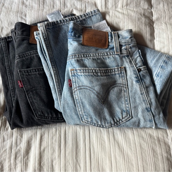 Levi's Baggy Dad Women’s Jeans Bundle - Light and Dark Wash - Picture 1 of 7